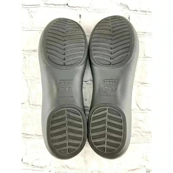 CROCS Gray Flats Iconic Comforts Slip On Shoes Sz 9 - Picture 4 of 9